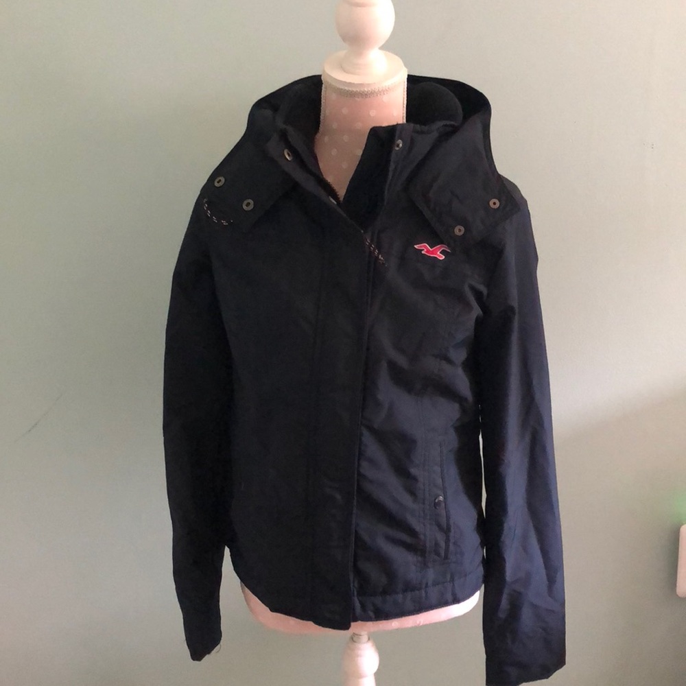 Hollister baby blue fleece lined jacket